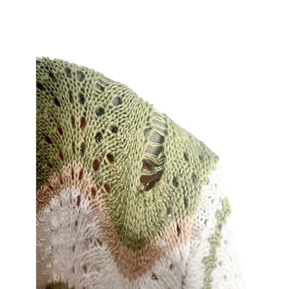 Minkpink Revolve Melody Knit Midi Dress Size XL Green Stripe Cotton Sweater - Picture 6 of 9